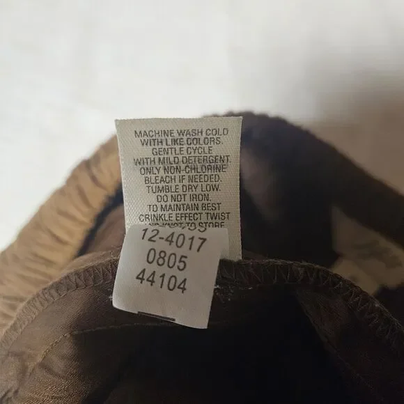 J Jill Satin Maxi Crinkle Skirt Brown Camel Size 6 Fairy Boho Western Peasant - Picture 10 of 10